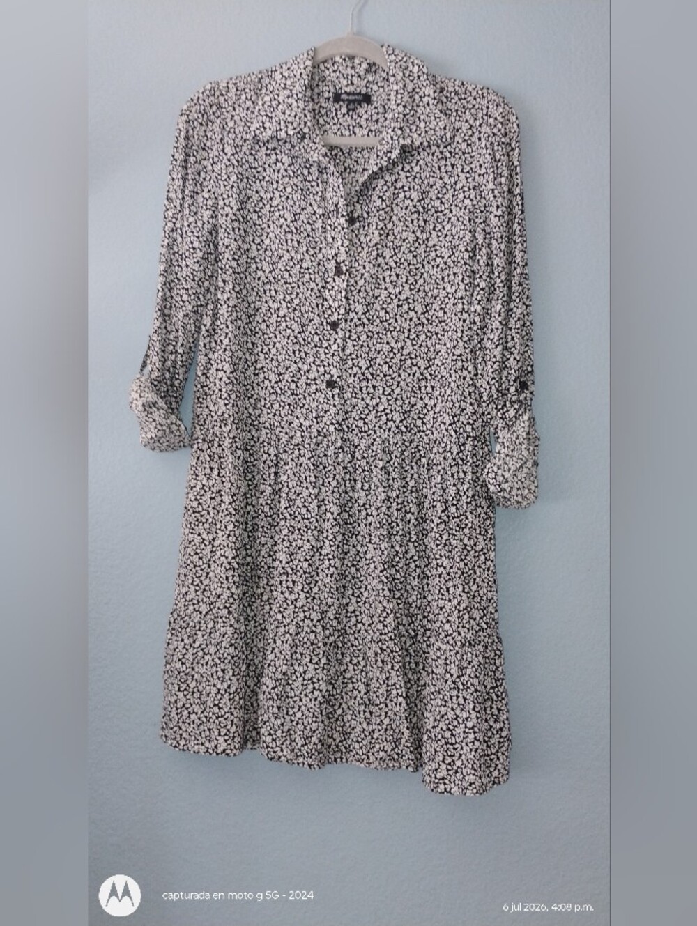 Madewell Black and White Floral Mini Dress